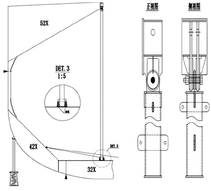 圖7 艙內(nèi)鉸鏈式支撐工裝使用方法